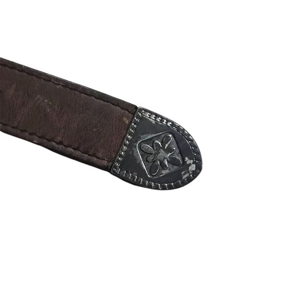Men's Vintage Western Steer Head Concho Leather Belt Brown One Size - Picture 6 of 8